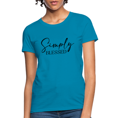 Simply Blessed Women's T-Shirt - Color: turquoise