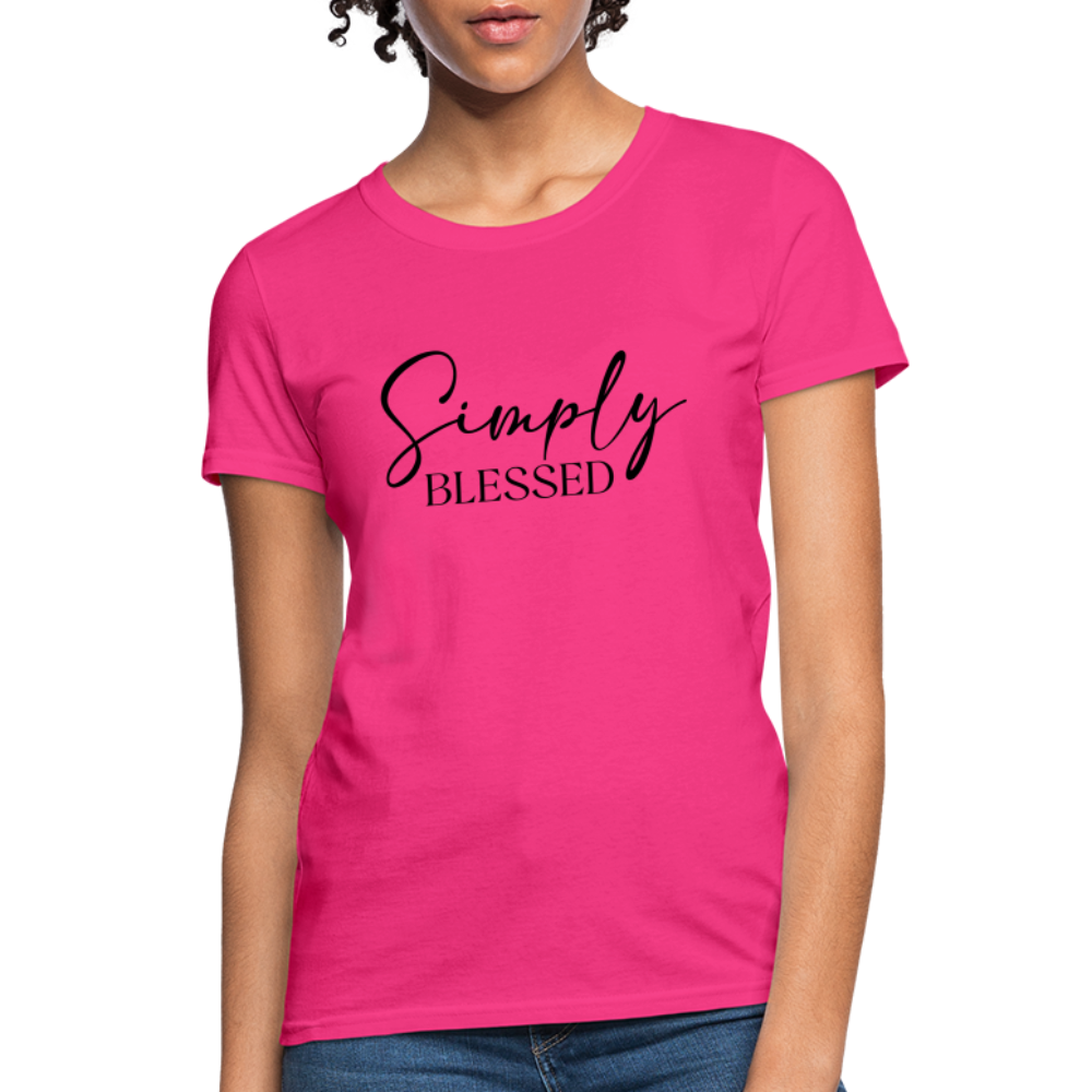 Simply Blessed Women's T-Shirt - Color: fuchsia