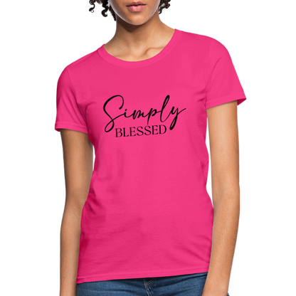 Simply Blessed Women's T-Shirt - Color: fuchsia