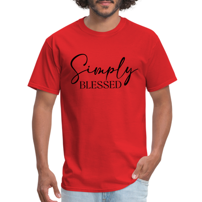 Simply Blessed T-Shirt - Color: red