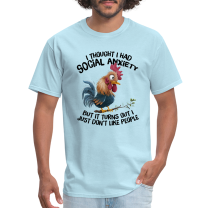 Turns Out I Just Don't Lie People T-Shirt (Funny Chicken Tee) - powder blue