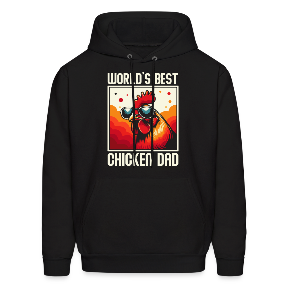 World's Best Chicken Dad Hoodie (Funny Chicken) - black