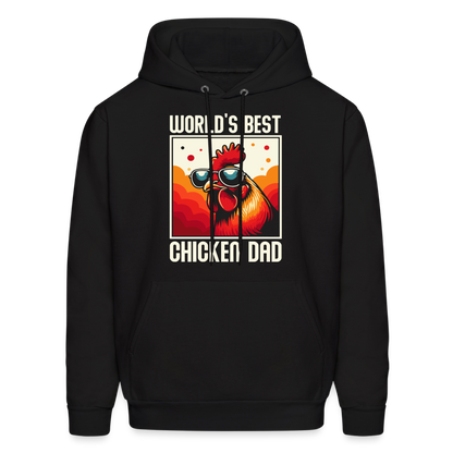 World's Best Chicken Dad Hoodie (Funny Chicken) - black