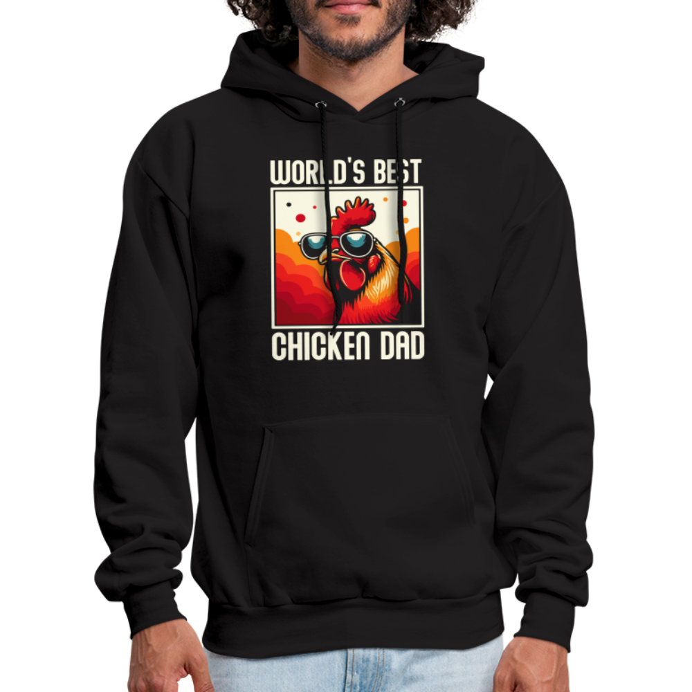 World's Best Chicken Dad Hoodie (Funny Chicken) - black