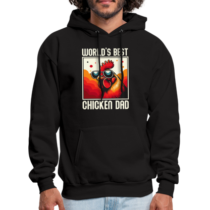 World's Best Chicken Dad Hoodie (Funny Chicken) - black