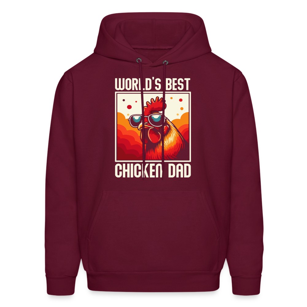 World's Best Chicken Dad Hoodie (Funny Chicken) - burgundy