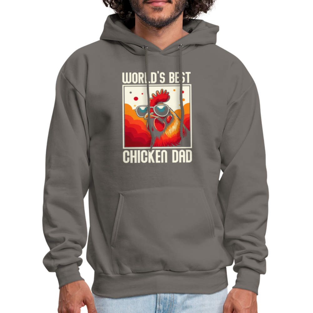 World's Best Chicken Dad Hoodie (Funny Chicken) - asphalt gray