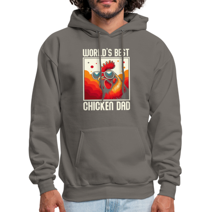 World's Best Chicken Dad Hoodie (Funny Chicken) - asphalt gray