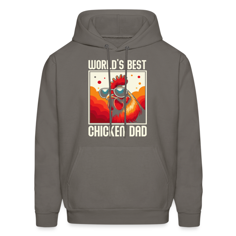 World's Best Chicken Dad Hoodie (Funny Chicken) - asphalt gray