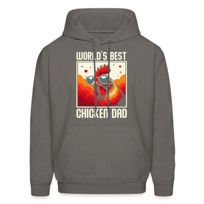 World's Best Chicken Dad Hoodie (Funny Chicken) - asphalt gray