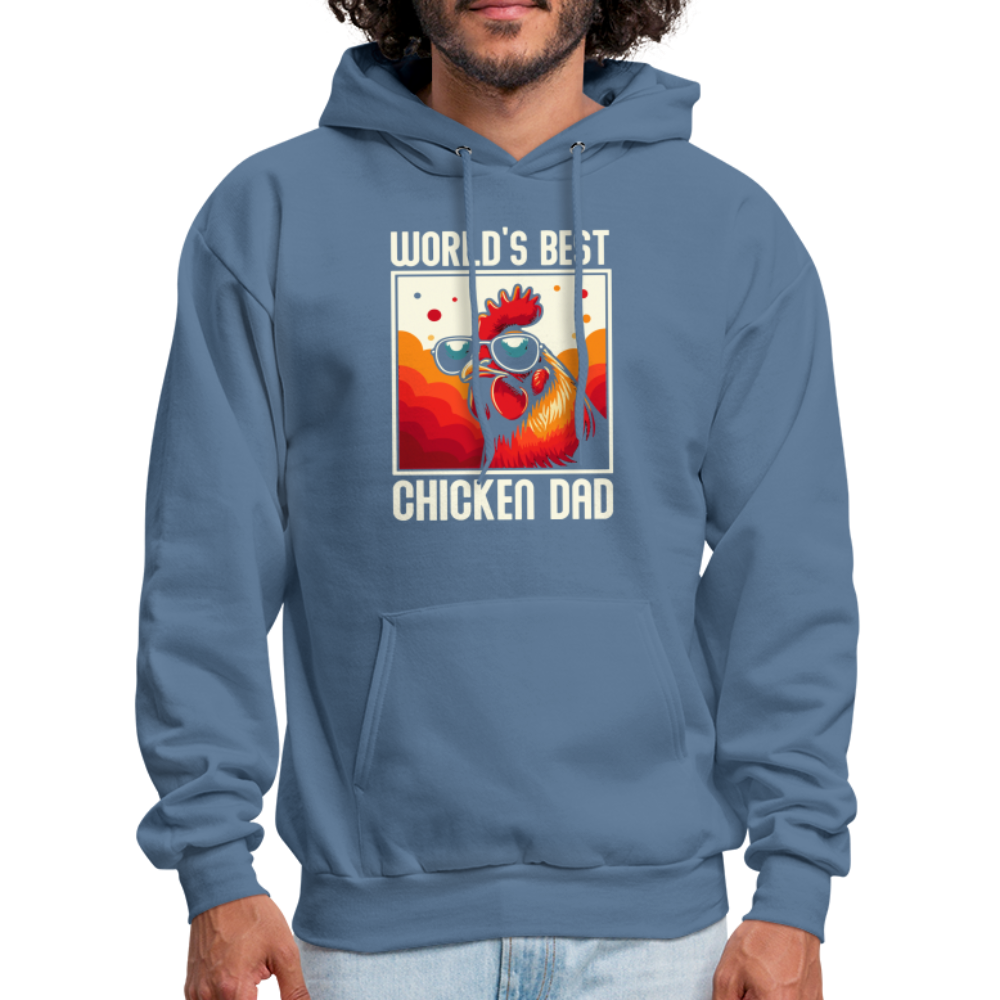 World's Best Chicken Dad Hoodie (Funny Chicken) - denim blue