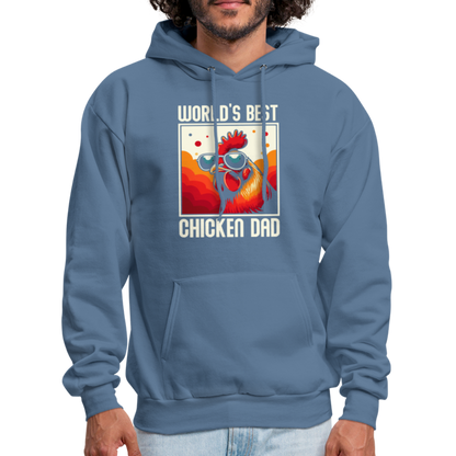 World's Best Chicken Dad Hoodie (Funny Chicken) - denim blue