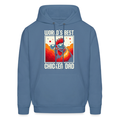 World's Best Chicken Dad Hoodie (Funny Chicken) - denim blue