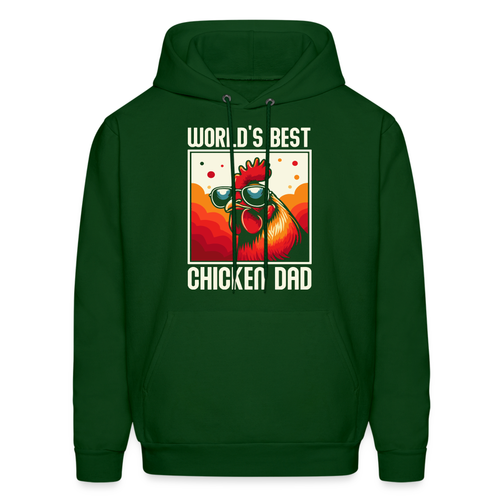 World's Best Chicken Dad Hoodie (Funny Chicken) - forest green