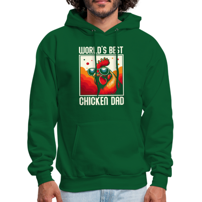 World's Best Chicken Dad Hoodie (Funny Chicken) - forest green