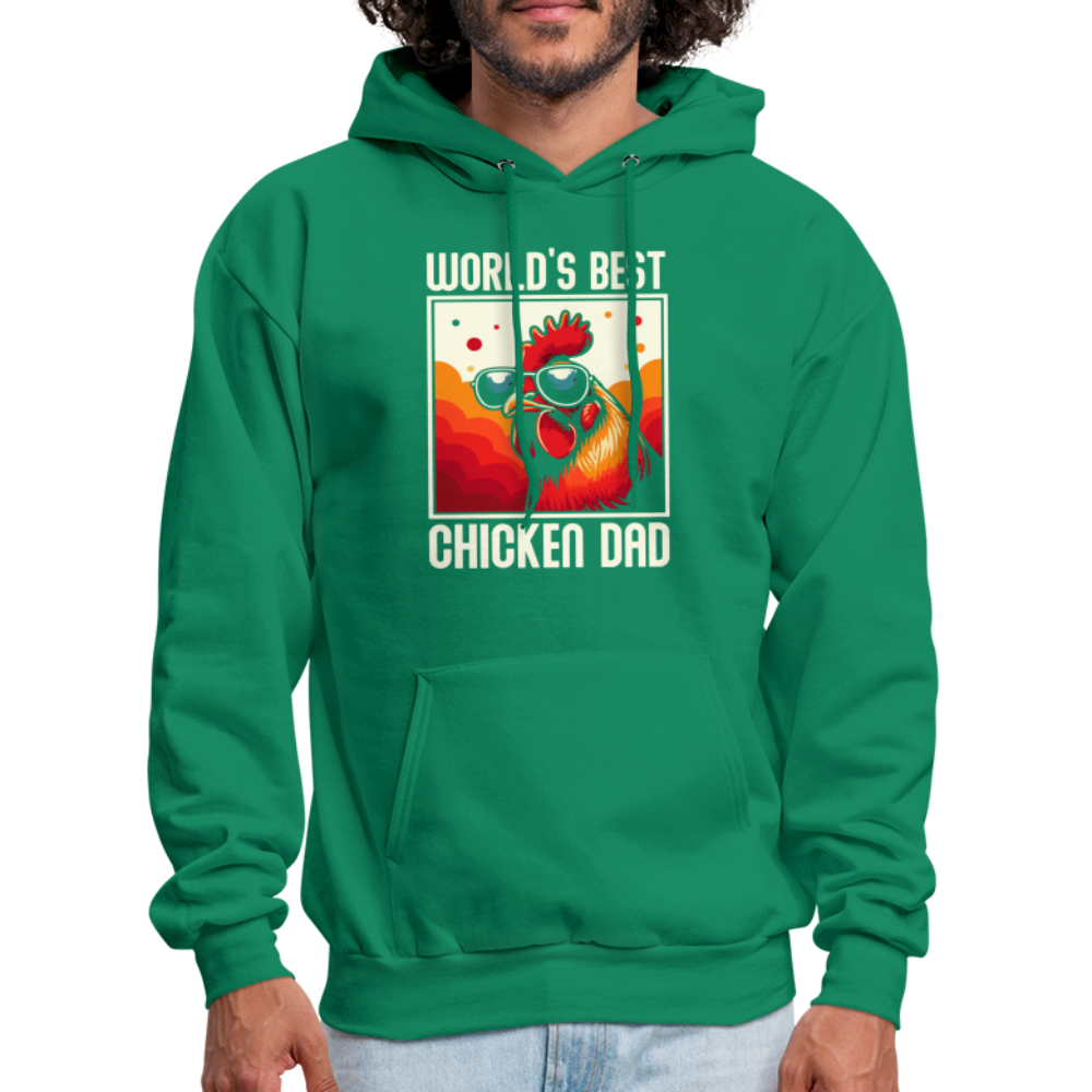 World's Best Chicken Dad Hoodie (Funny Chicken) - kelly green