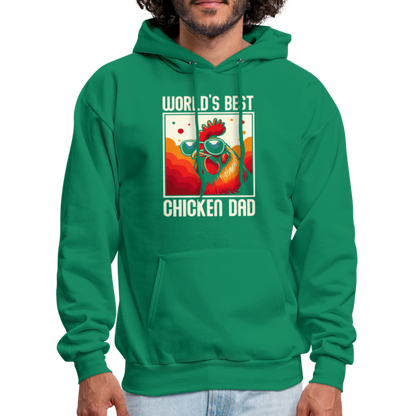 World's Best Chicken Dad Hoodie (Funny Chicken) - kelly green