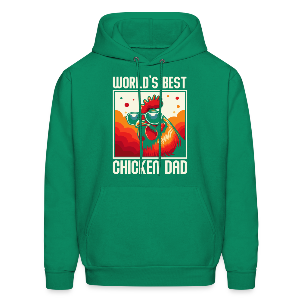 World's Best Chicken Dad Hoodie (Funny Chicken) - kelly green