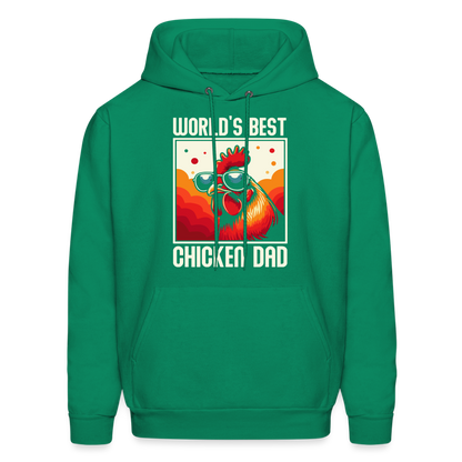 World's Best Chicken Dad Hoodie (Funny Chicken) - kelly green