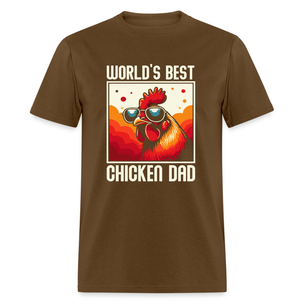 World's Best Chicken Dad T-Shirt (Funny Chicken Tee) - Color: brown