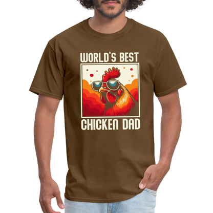 World's Best Chicken Dad T-Shirt (Funny Chicken Tee) - Color: heather black