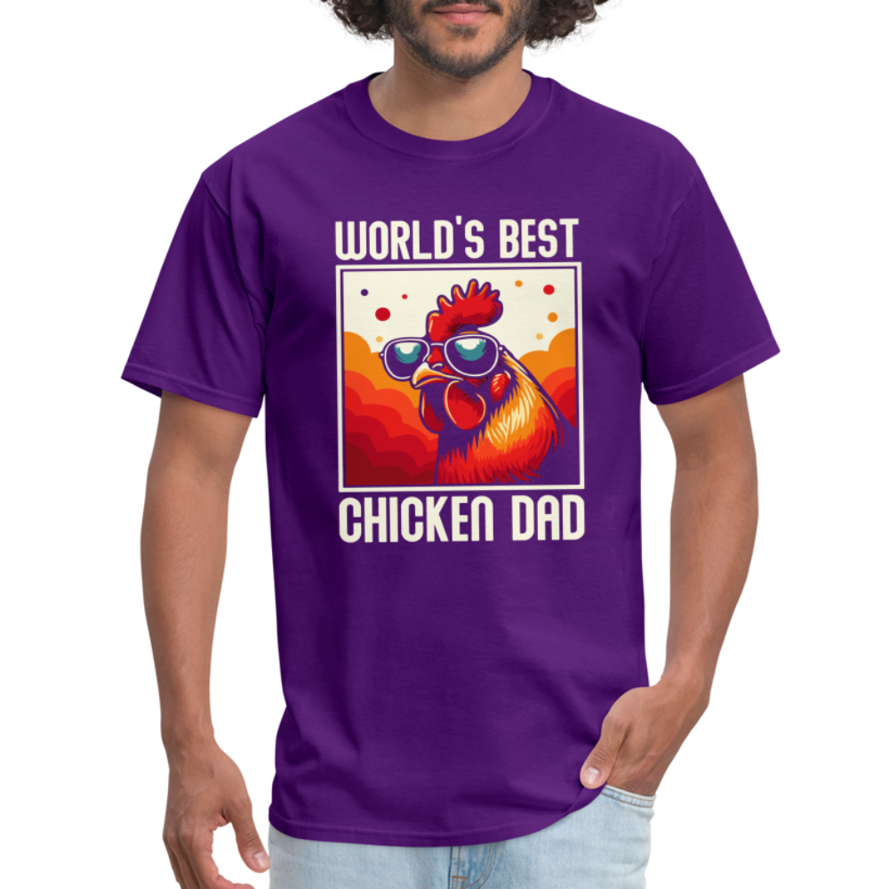 World's Best Chicken Dad T-Shirt (Funny Chicken Tee) - purple