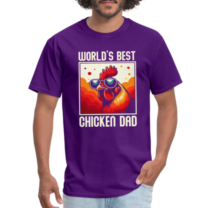 World's Best Chicken Dad T-Shirt (Funny Chicken Tee) - Color: purple