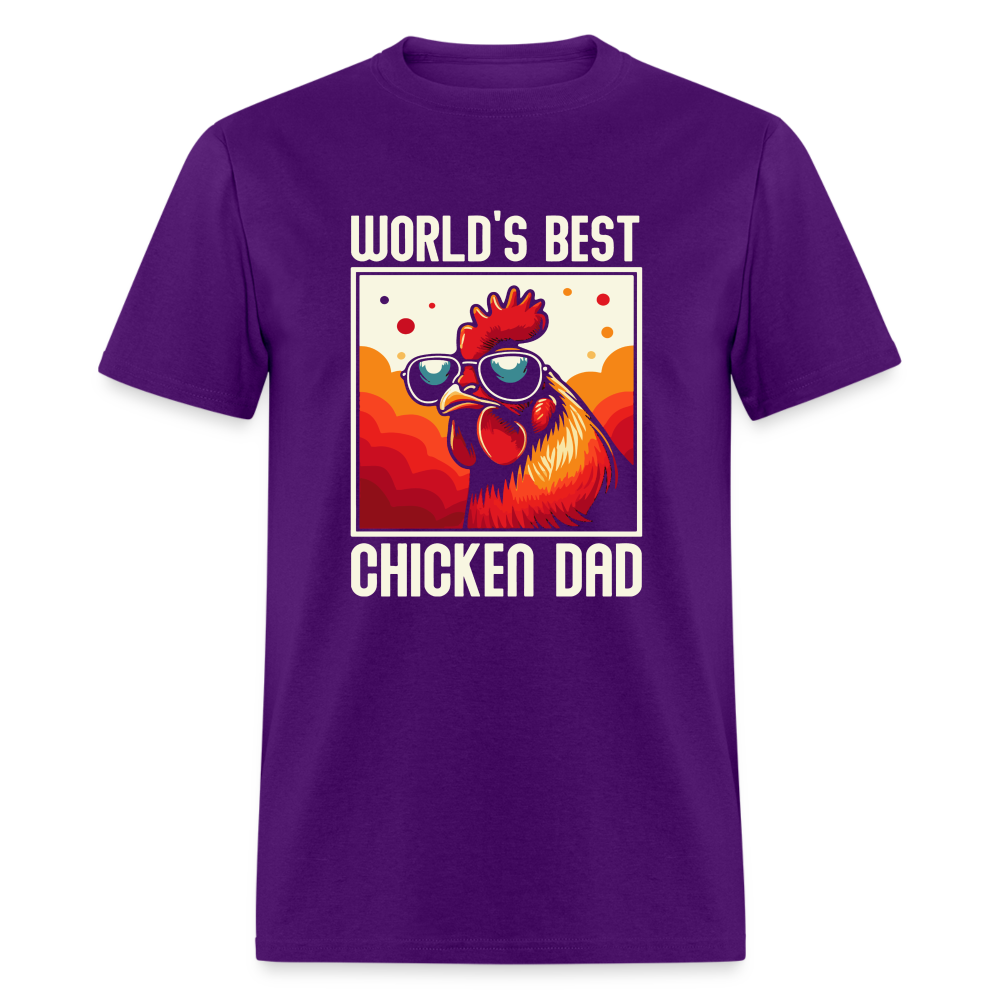 World's Best Chicken Dad T-Shirt (Funny Chicken Tee) - purple