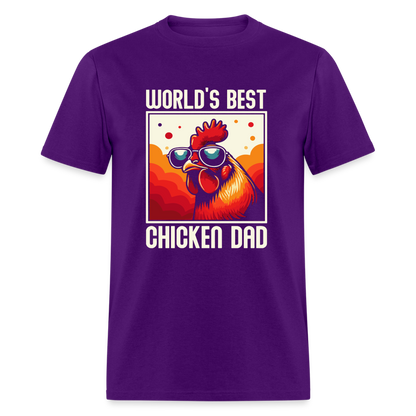 World's Best Chicken Dad T-Shirt (Funny Chicken Tee) - Color: heather black