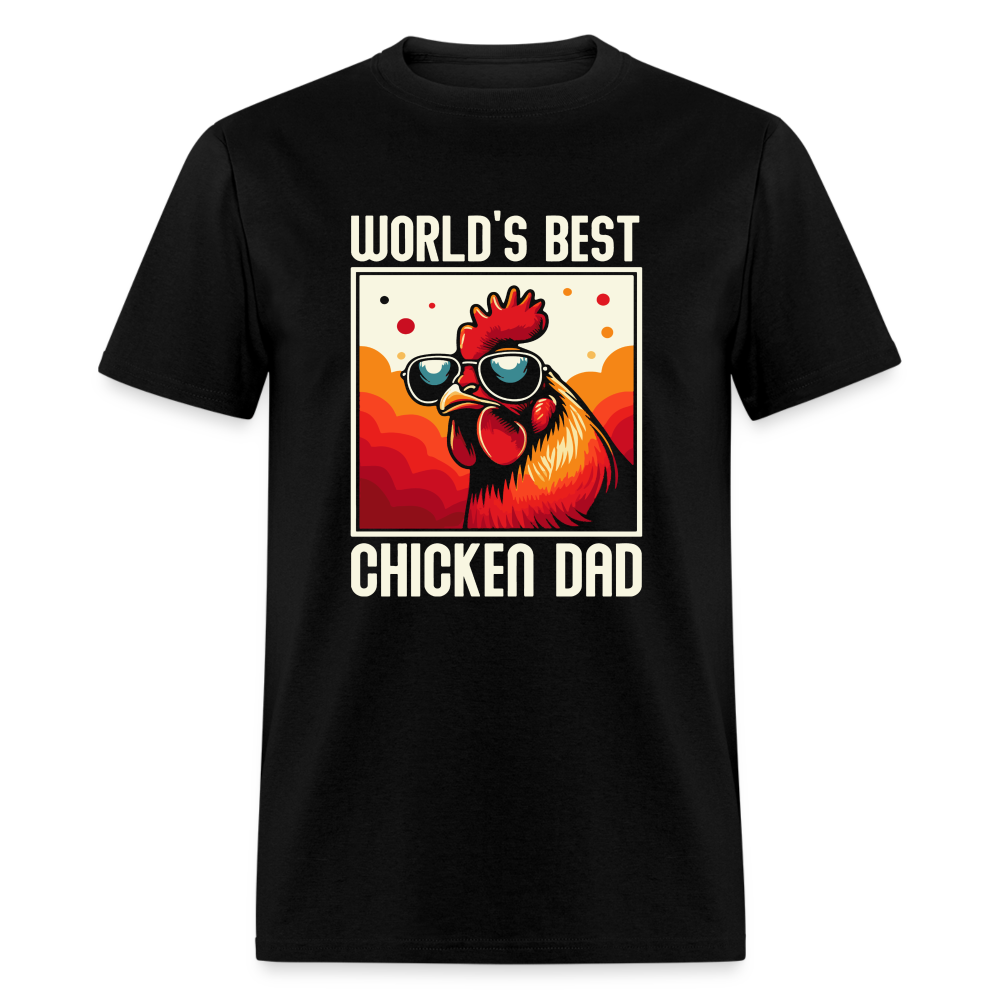 World's Best Chicken Dad T-Shirt (Funny Chicken Tee) - black