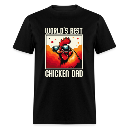 World's Best Chicken Dad T-Shirt (Funny Chicken Tee) - Color: heather black