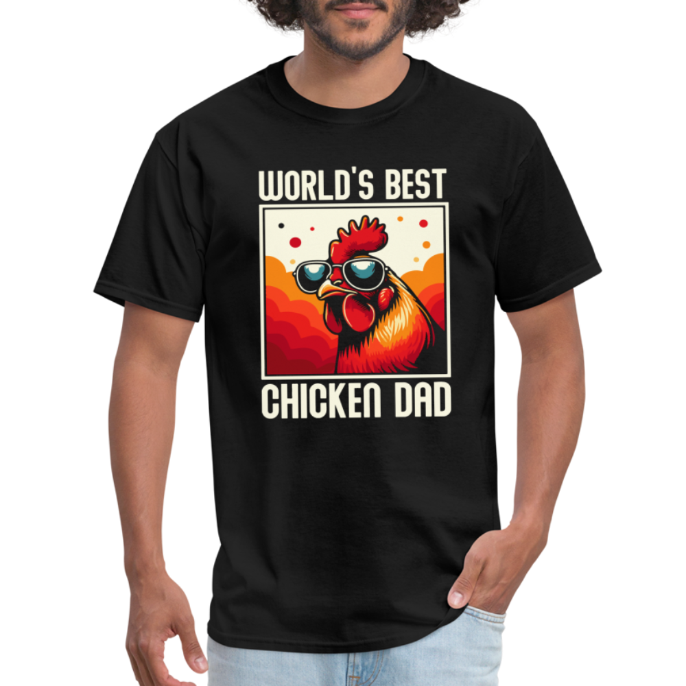 World's Best Chicken Dad T-Shirt (Funny Chicken Tee) - Color: black