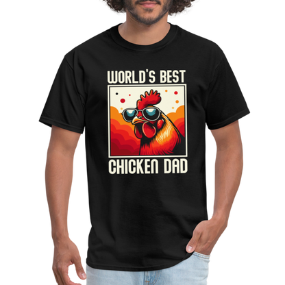 World's Best Chicken Dad T-Shirt (Funny Chicken Tee) - black