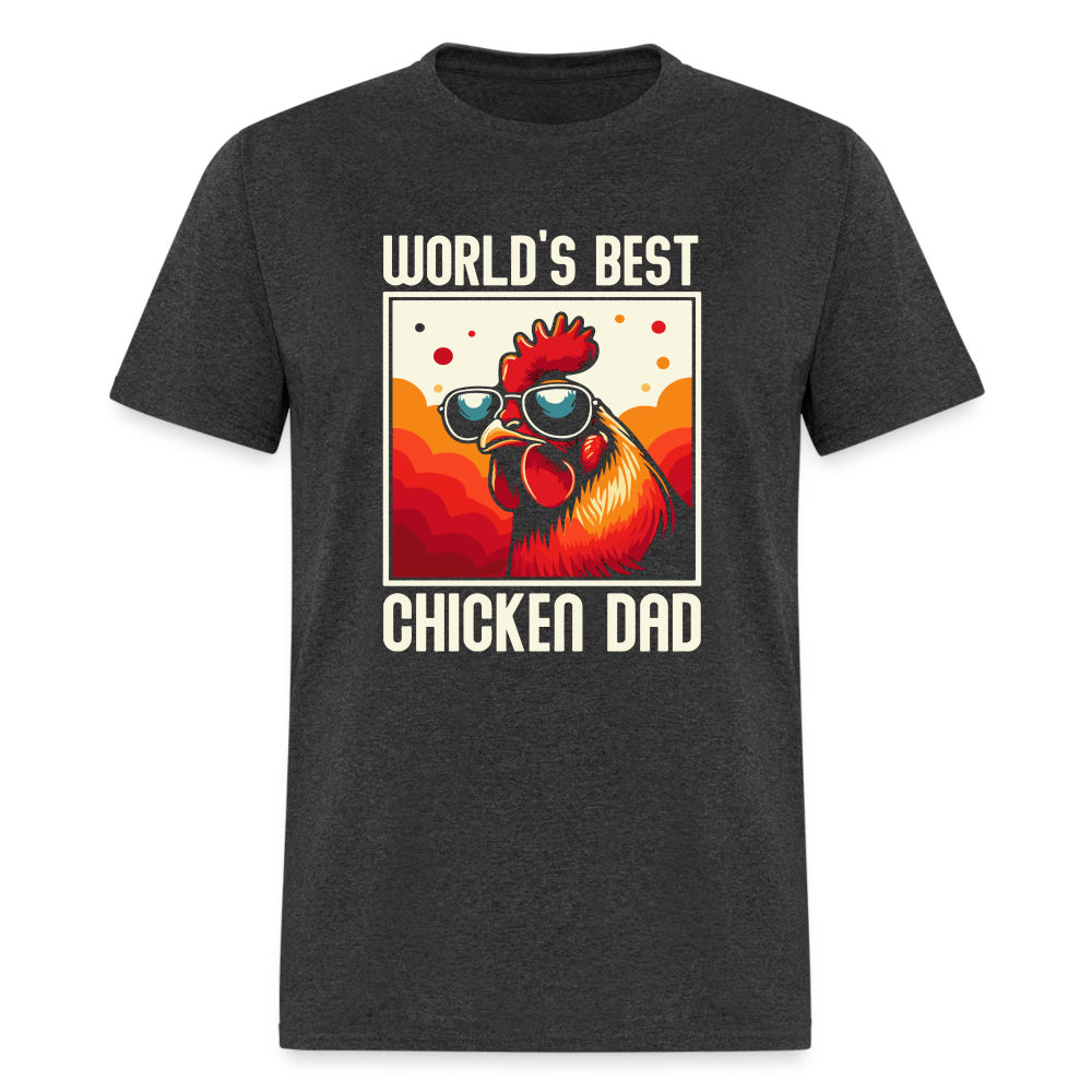 World's Best Chicken Dad T-Shirt (Funny Chicken Tee) - Color: heather black