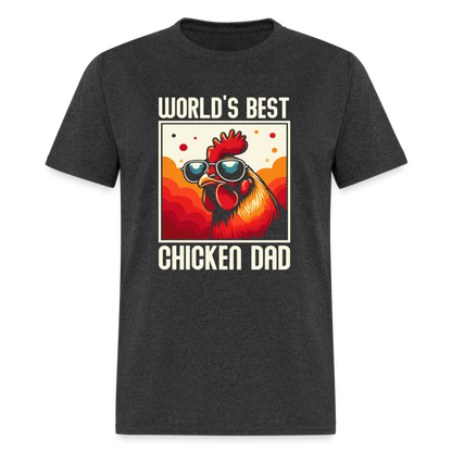 World's Best Chicken Dad T-Shirt (Funny Chicken Tee) - heather black