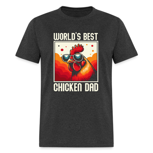 World's Best Chicken Dad T-Shirt (Funny Chicken Tee) - Color: heather black