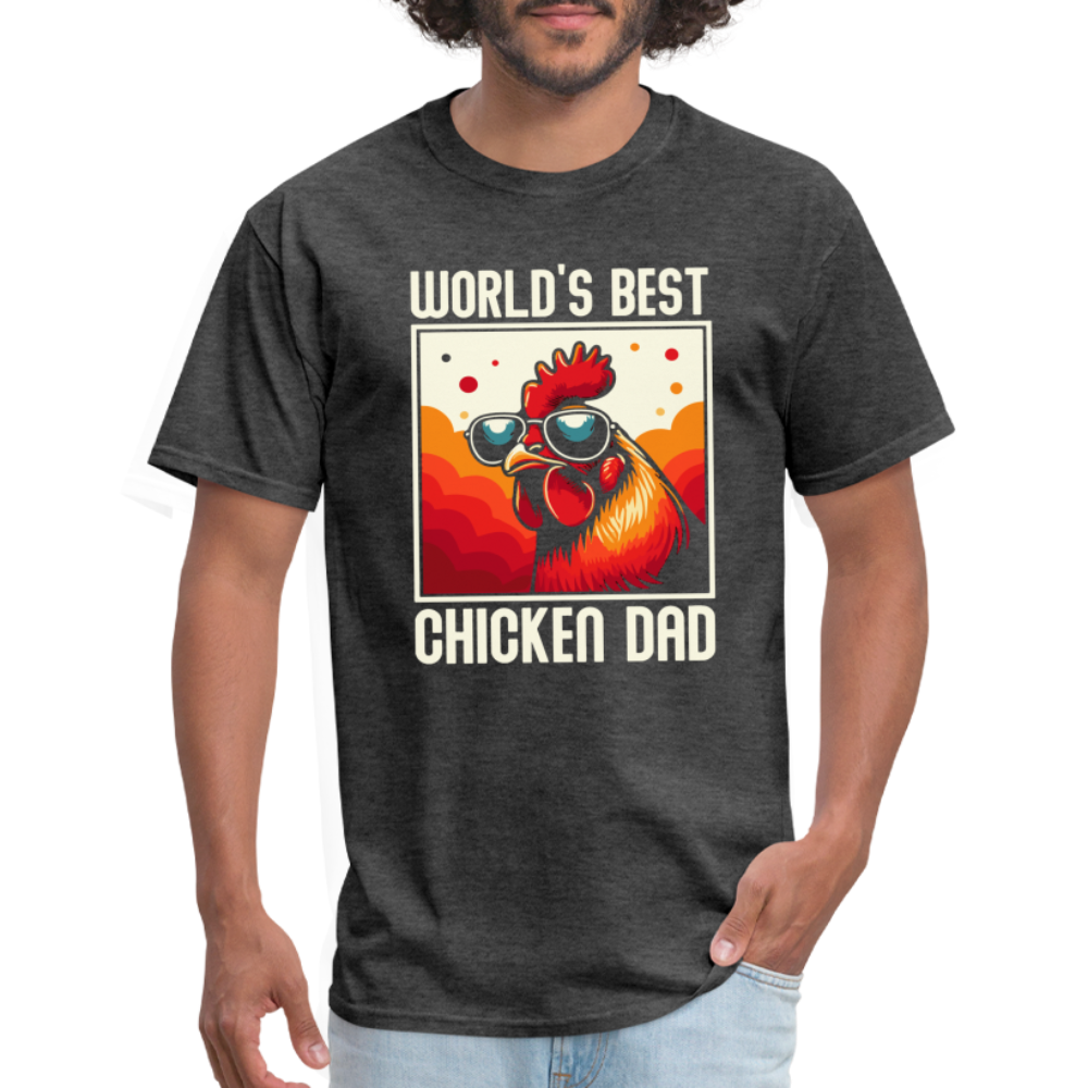 World's Best Chicken Dad T-Shirt (Funny Chicken Tee) - heather black