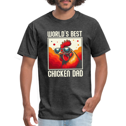 World's Best Chicken Dad T-Shirt (Funny Chicken Tee) - heather black