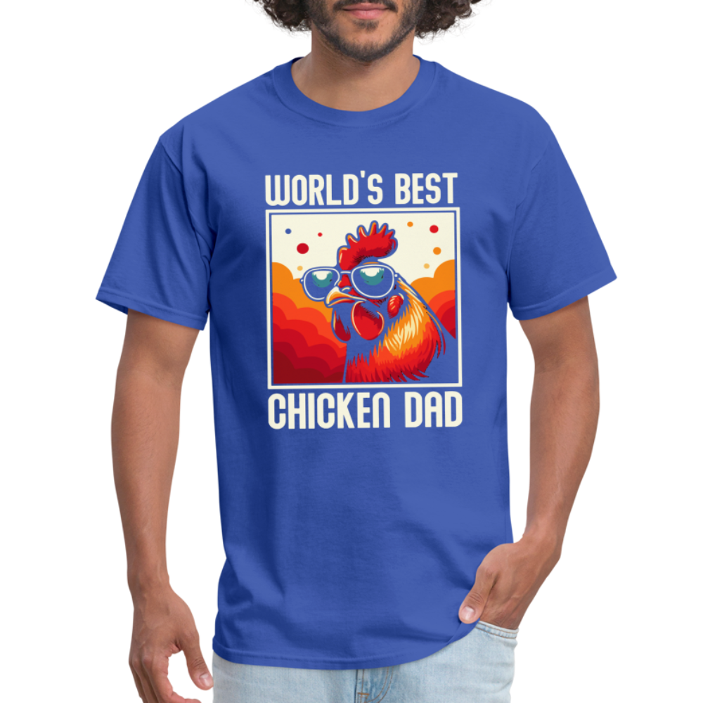 World's Best Chicken Dad T-Shirt (Funny Chicken Tee) - royal blue