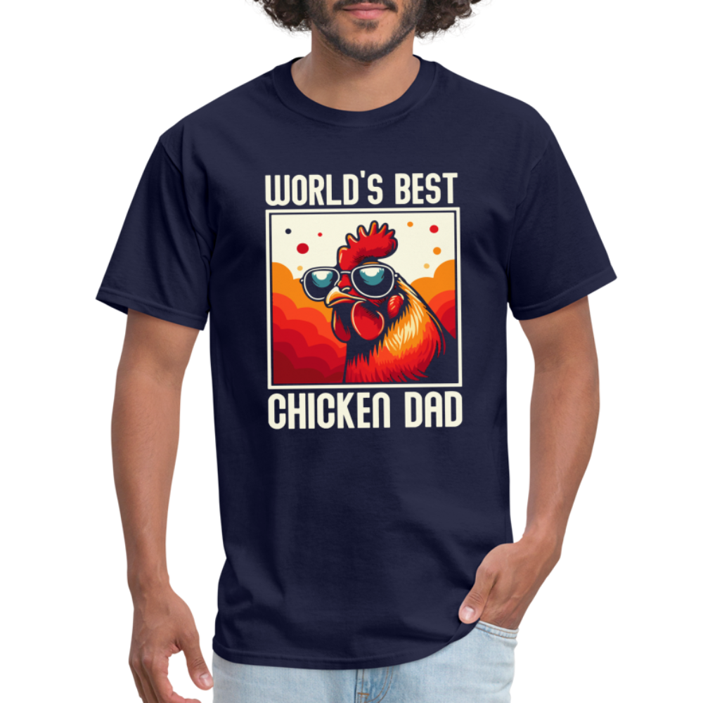 World's Best Chicken Dad T-Shirt (Funny Chicken Tee) - navy