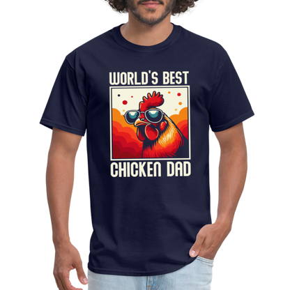 World's Best Chicken Dad T-Shirt (Funny Chicken Tee) - navy