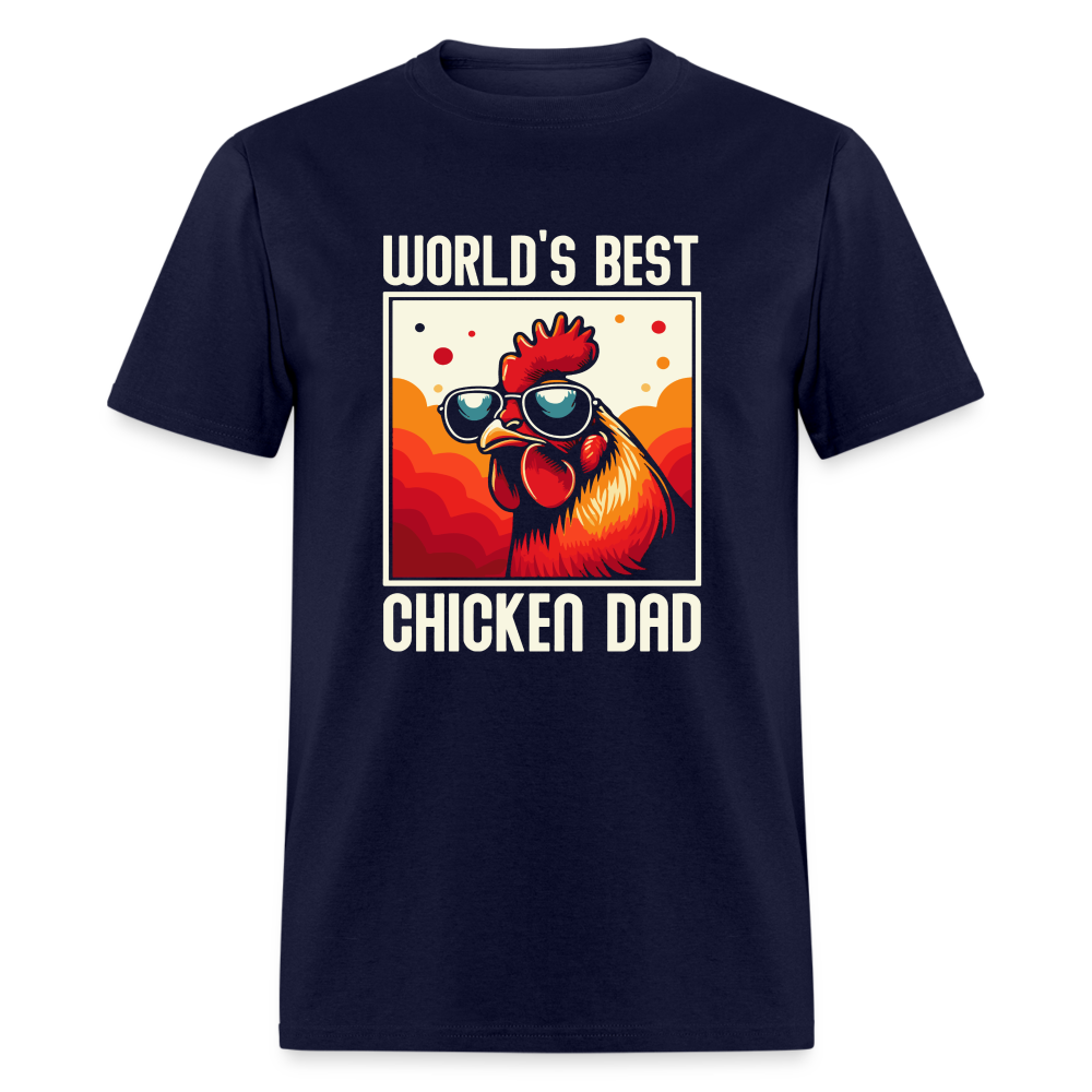 World's Best Chicken Dad T-Shirt (Funny Chicken Tee) - navy