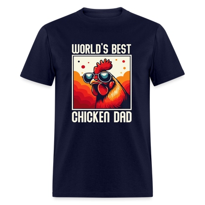 World's Best Chicken Dad T-Shirt (Funny Chicken Tee) - Color: navy