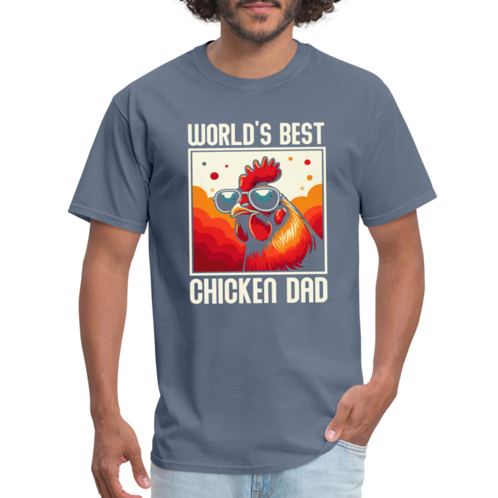 World's Best Chicken Dad T-Shirt (Funny Chicken Tee) - Color: heather black