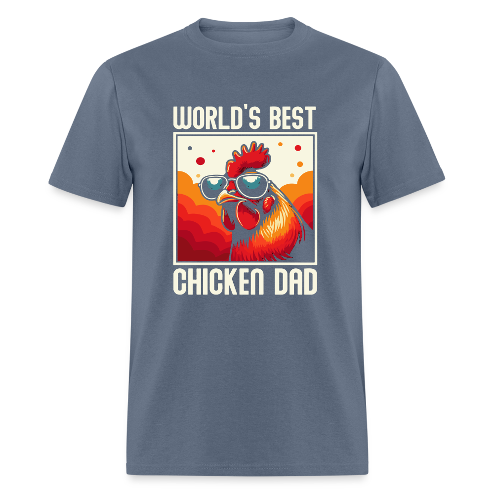 World's Best Chicken Dad T-Shirt (Funny Chicken Tee) - Color: denim