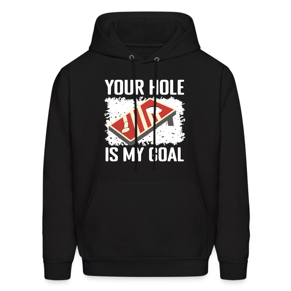 Your Hole Is My Goal (Cornhole) Hoodie - Color: denim blue