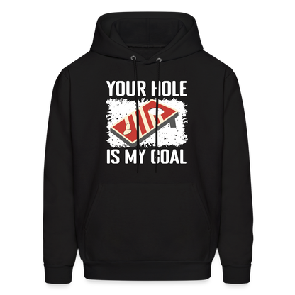 Your Hole Is My Goal (Cornhole) Hoodie - Color: denim blue