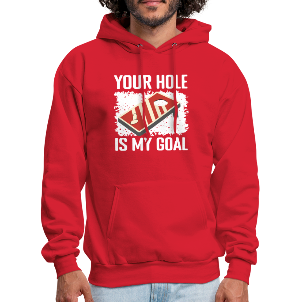 Your Hole Is My Goal (Cornhole) Hoodie - Color: denim blue