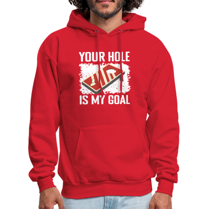 Your Hole Is My Goal (Cornhole) Hoodie - Color: denim blue