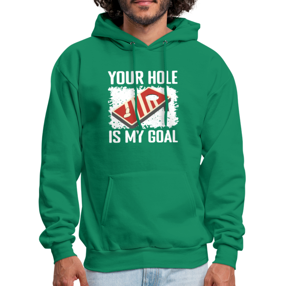 Your Hole Is My Goal (Cornhole) Hoodie - Color: kelly green